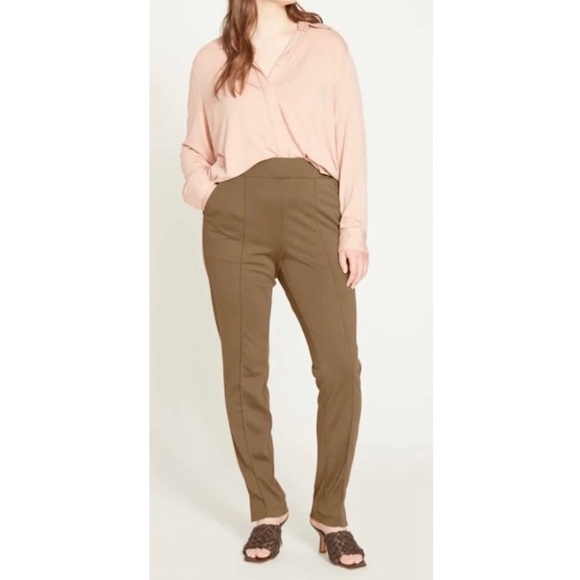 Universal Standard Pintuck Ponte Knit High Rise Elastic Waist Skinny Trouser 30 - Picture 1 of 10